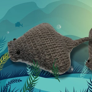 Knitted Stingray Pattern, Digital Download, Knitted Flat