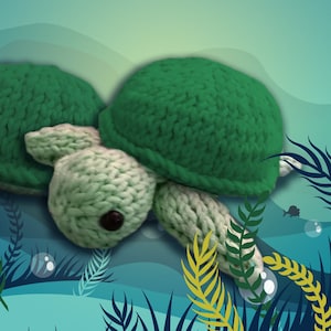 Knitted Sea Turtle, Digital Download Pattern