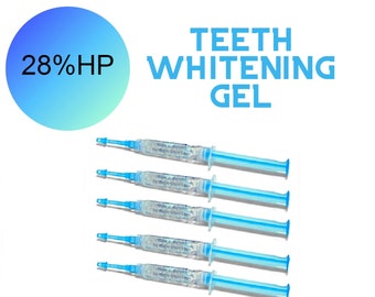 Low strength teeth whitening gel refills (28% hydrogen peroxide) in syringes (3 g each)