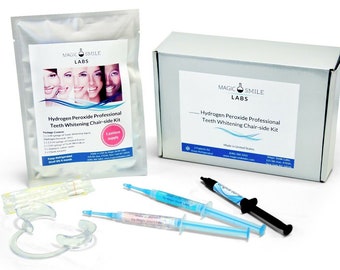 Professional chairside teeth whitening kit for dentists - 28, 32, 38 or 44HP - 3 patients supply