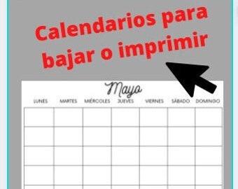 Calendarios para imprimir o bajar, Calendario en blanco, Calendario simple