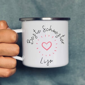 Best sister | Siblings | Family | Ceramic mug | Enamel mug | Personalizable | Gift | Heart | Mug | Cup | Metal mug