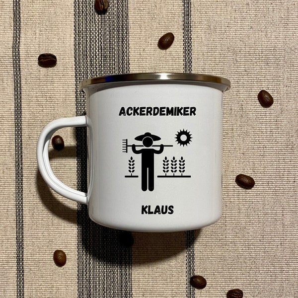 Ackerdemiker | Bauer | Farmer | witzig | Spruch | Humor | Keramiktasse | Emaillebecher | personalisierbar | Geschenk I Metallbecher
