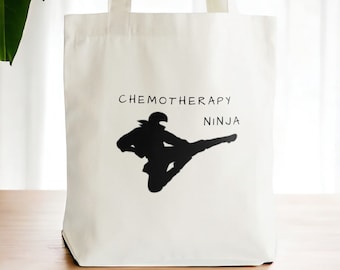 Chemotherapy Ninja Cotton Canvas Tote Bag