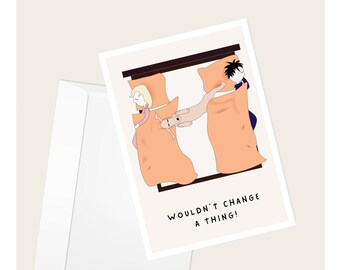 Dog Taking All Of The Room In Bed “Wouldn’t Change A Thing” Greeting Card | Dog Lovers | Pet Lovers | Elegant Blank Note Card