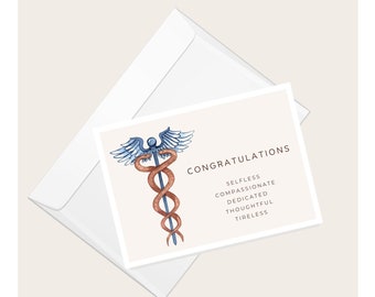 Medical Caduceus “Congratulations” Greeting Card