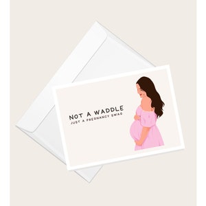 Carte de voeux « Pas une dandine, juste un butin de grossesse » pour femme enceinte | Faire-part de grossesse | Baby Shower | Carte de correspondance vierge