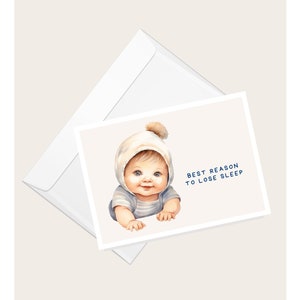 Schattige babywenskaart "Beste reden om te slapen" | Zwangerschap | Geboortekaartje babyshower | Elegante blanco notitiekaart