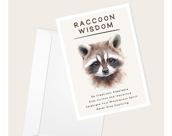 Raccoon Wisdom Elegant Card