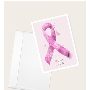 Carte de voeux « Fight Club » rose de <br> Profitez-en ! Science et médecine | Patient en oncologie | Amour et soutien | Carte de correspondance vierge