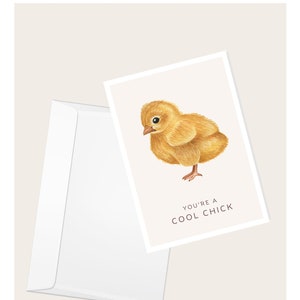 Carte de vœux « Tu es une poulette cool » de Pâques pour Pâques | Pâques | Printemps | Animaux et nature | Carte de correspondance vierge élégante