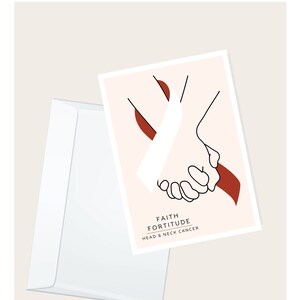 Burgundy Cancer Ribbon “Faith Fortitude Head and Neck Cancer” Greeting Card | Cancer Support | Chemotherapy | Blank Medical Note Card