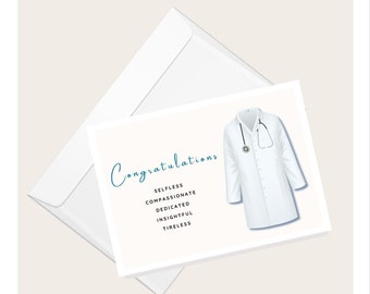 Medical White Coat Congratulations Card