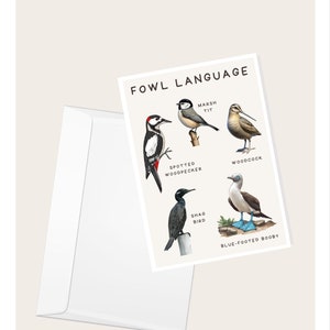 de voeux en langue aviaire | Humour animal | carte de correspondance nature | carte sur le thème d'oiseau | Ornithologie