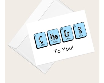 Cheers To You Science-Themed Card