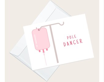 Pole Dancer Chemotherapy Support Card