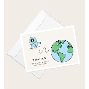 Tarjeta de felicitación "Gracias por ir más allá" / Agradecimiento / Gratitud / Elegante tarjeta en blanco
