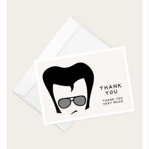 Tarjeta de felicitación de Elvis Presley con la frase “Gracias, muchas gracias” / Agradecimiento / Gratitud / Música / Elegante tarjeta en blanco