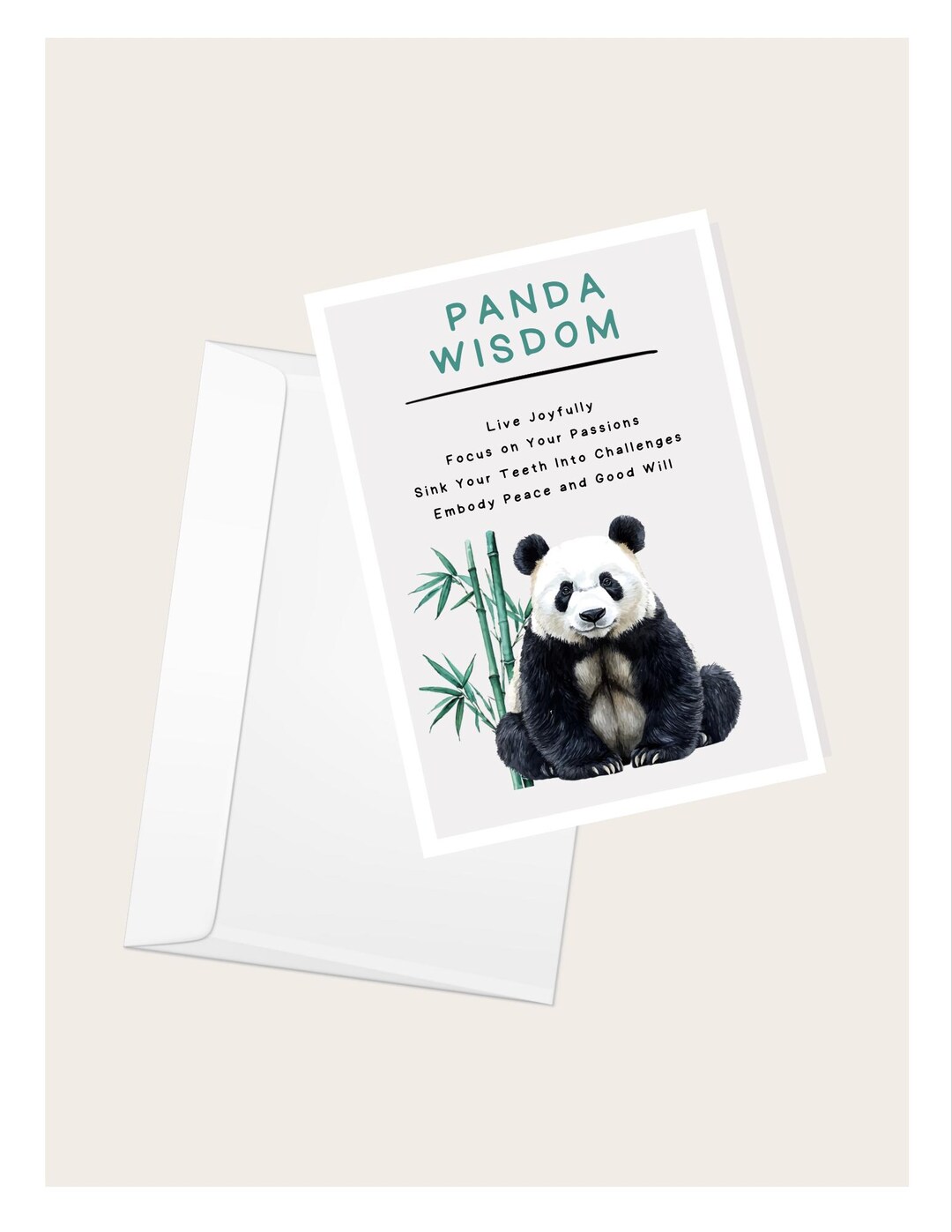 Panda Wisdom Elegant Card - Etsy