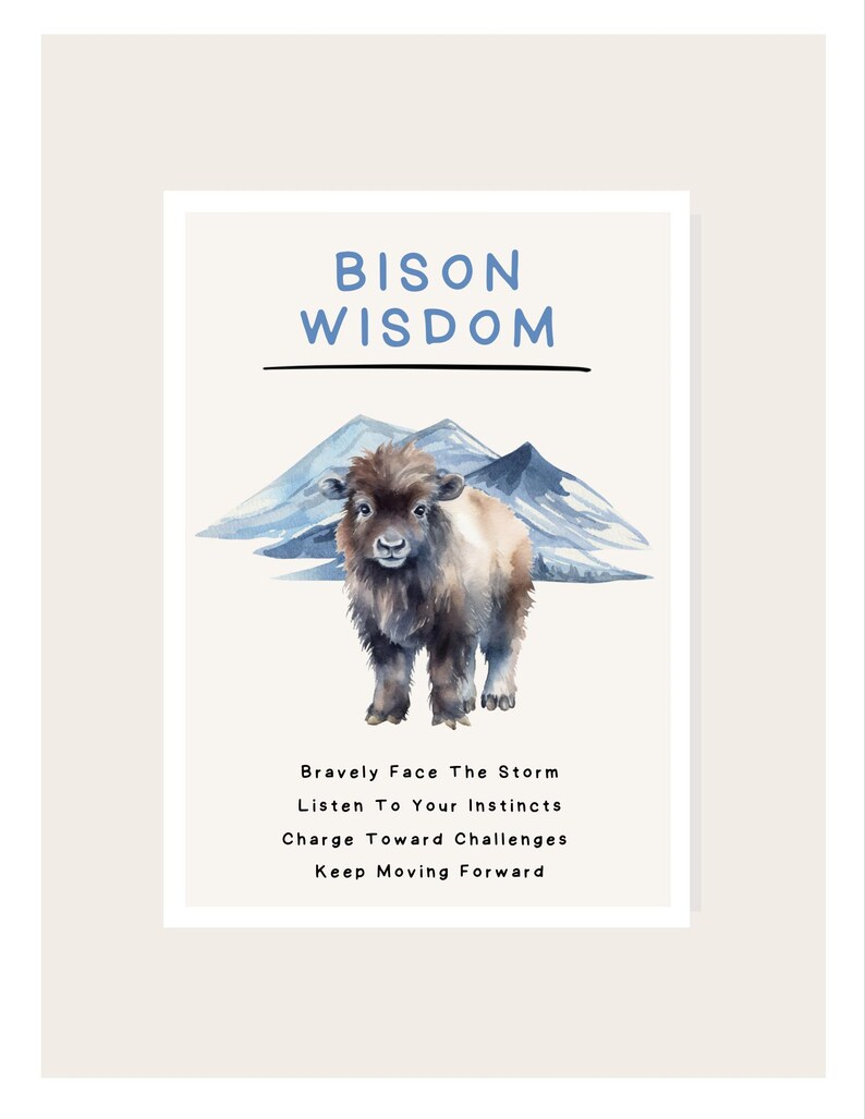 Bison Wisdom Elegant Card - Etsy