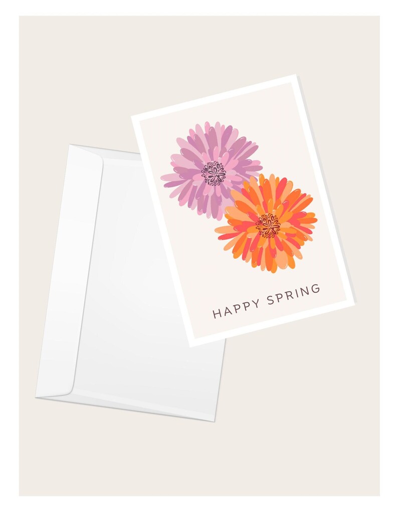 Spring Mums Greeting Card - Etsy