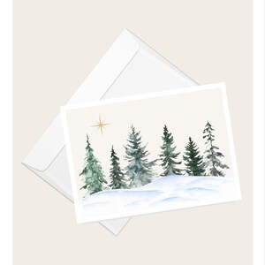 de voeux de paysage hivernal | Carte de Noël | Carte de correspondance vierge élégante