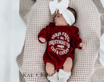 Christmas Romper Unisex Baby | Toddler Bodysuit | Red Winter Sweatshirt Outfit