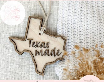 Texas Made Ornament SVG - Laser Cut File for Christmas Tree Decor
