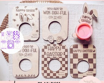 Easter Play-Doh Holder SVG – Laser-Cut Cards for Kids Party Favors or Classroom Gifts
