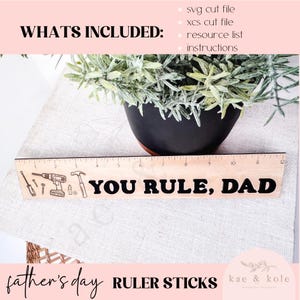 SVG Dad Rulers File | 4 Laser Engraved Cut Files | Custom Wood ...
