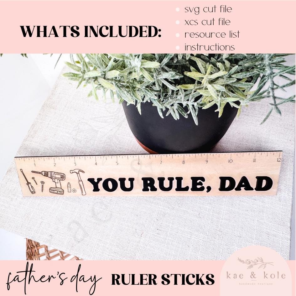 Dad Ruler SVG Set – 4 Laser-cut Wood Designs for Father’s Day - Etsy