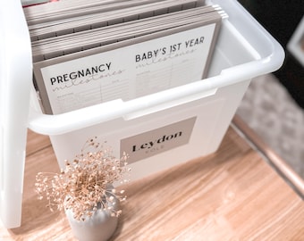 Pregnancy Milestones | Memory Box | Baby Keepsake | Baby Shower Gift | Gifts for Mom | File Box Cover Pages for Kids Baby&#39;s 1st Year