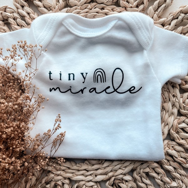 Preemie Onesie | Tiny Miracle | NICU Baby Shirt | Christmas Gift | Long Sleeve