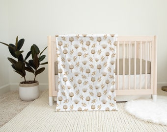 Beige Florals Blanket | Minky Baby & Toddler Throw