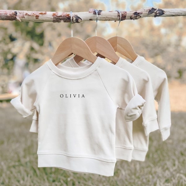 Custom Name Kids Pullover | Colored Organics for Baby and Toddler | Christmas Gift
