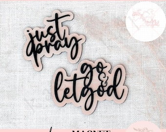 Prayer Magnet Set SVG – Laser-Cut Wooden Faith Decor for Fridge or Gift