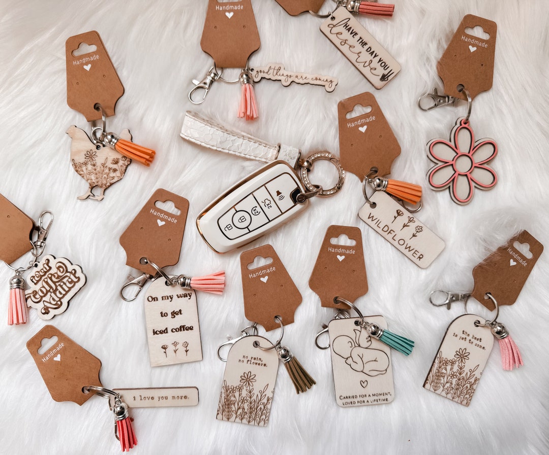 WHOLESALE Wooden Engraved Keychains Resale Rights Custom Keychains ...