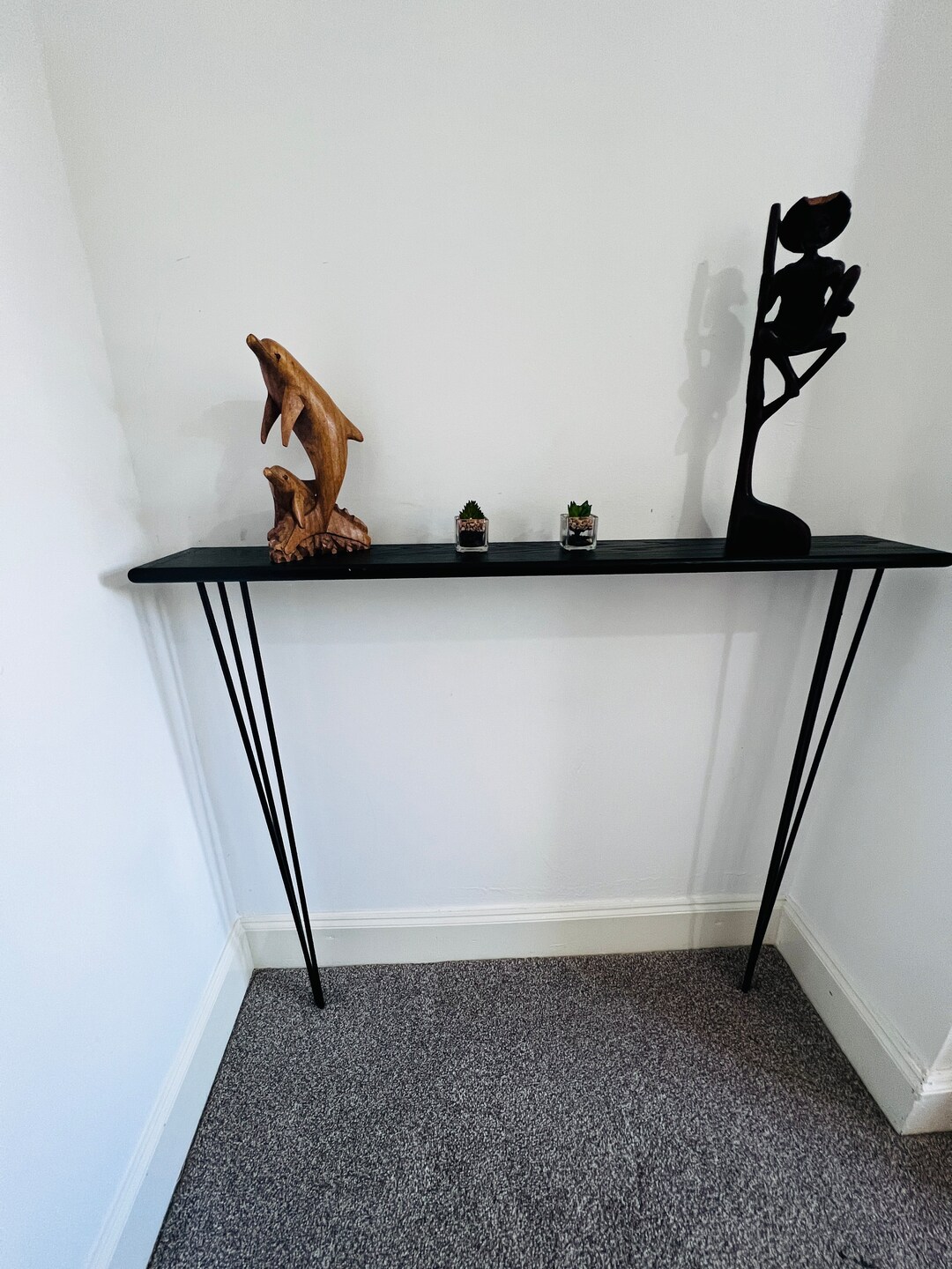 Black Narrow Console Table Etsy UK