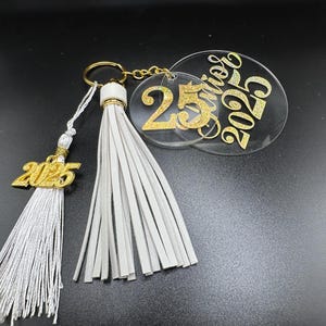 Homecoming Senior Keychain White and Silver for Hoco Mum or Garter
