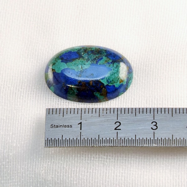 Azurite Malachite Cabochon Ovale 25x18x9mm Pendentif Collier Malachite azurite Création artisanale Bleu Vert Pierre Naturelle Minéraux