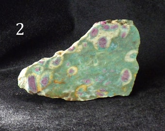 Ruby Jasper on Fuchsite - Natural Rough Stone - Slab/Slab/Slice Stone Cut Craft Minerals UV