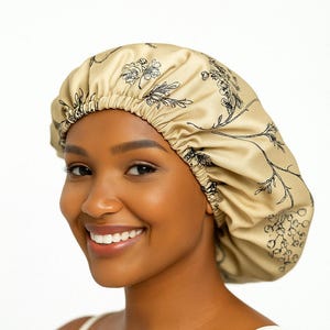 SILK hair bonnet, adjustable reversible bonnet, anti frizz hair care, curly hair cap,silk head wrap, hair care,  hair protection, 4c hair