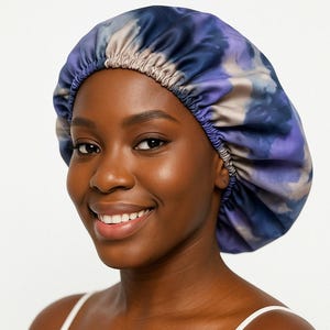 SILK hair bonnet, adjustable reversible bonnet, gift for wife,  frizz free, curly hair cap,silk head wrap, hair care,  hair protection, curl