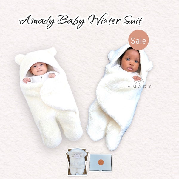Baby Bear fleece swaddle suit, winter coat, baby sleeping bag, baby pram liner suit, new baby gift, baby Christmas gift, baby coat, 0-3Mnths
