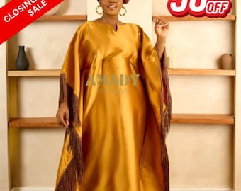 Mustard Gold Kaftan,Womens Dress,Bubu Dress,African Clothing,Abaya, Mikado Dress,Dress for Women,Wedding Guest Dress,Plus Size Dress