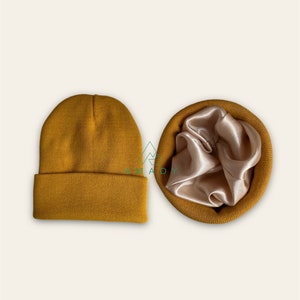 Satin lined beanie hat, Valentine’s Day gift, winter hat with satin lining, chemo beanie hat, silky beanie hat, woolly hat, winter hat