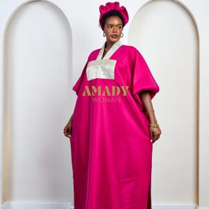 Pink Silk Dress,African Fashion,Plus Size Dress,Kaftan Dress,African Wedding Guest Dress,Silk Dress, Nigerian Dress, Senegalese Dress,Abaya