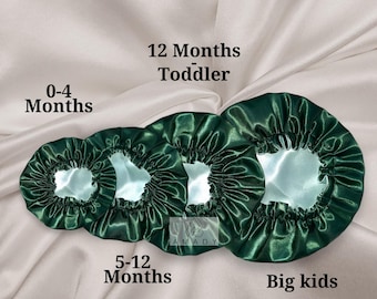 Satin baby hair bonnet, unisex hair bonnet for kids, baby bonnet, reversible hair bonnet, baby sleep cap, hair bonnet for sleeping, kids cap