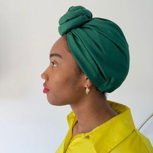 Met satijn gevoerde voorgestrikte hoofddoek, hoofddoek, instant tulband, modieuze tulband, automatische hoofddoek, chemohoed, chemocadeau, knooptulband, alopeciamuts