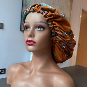 SILK hair bonnet, valentine's day gift for wife, adjustable bonnet, curly hair silk cap,silk head wrap, hair care, reversible hair bonnets